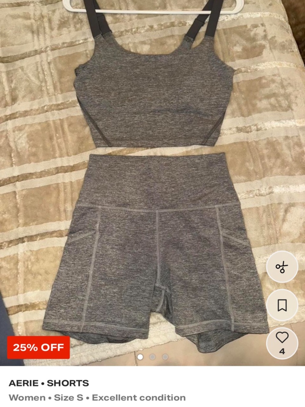 aerie Heather Gray Performance Shorts - Light Gray